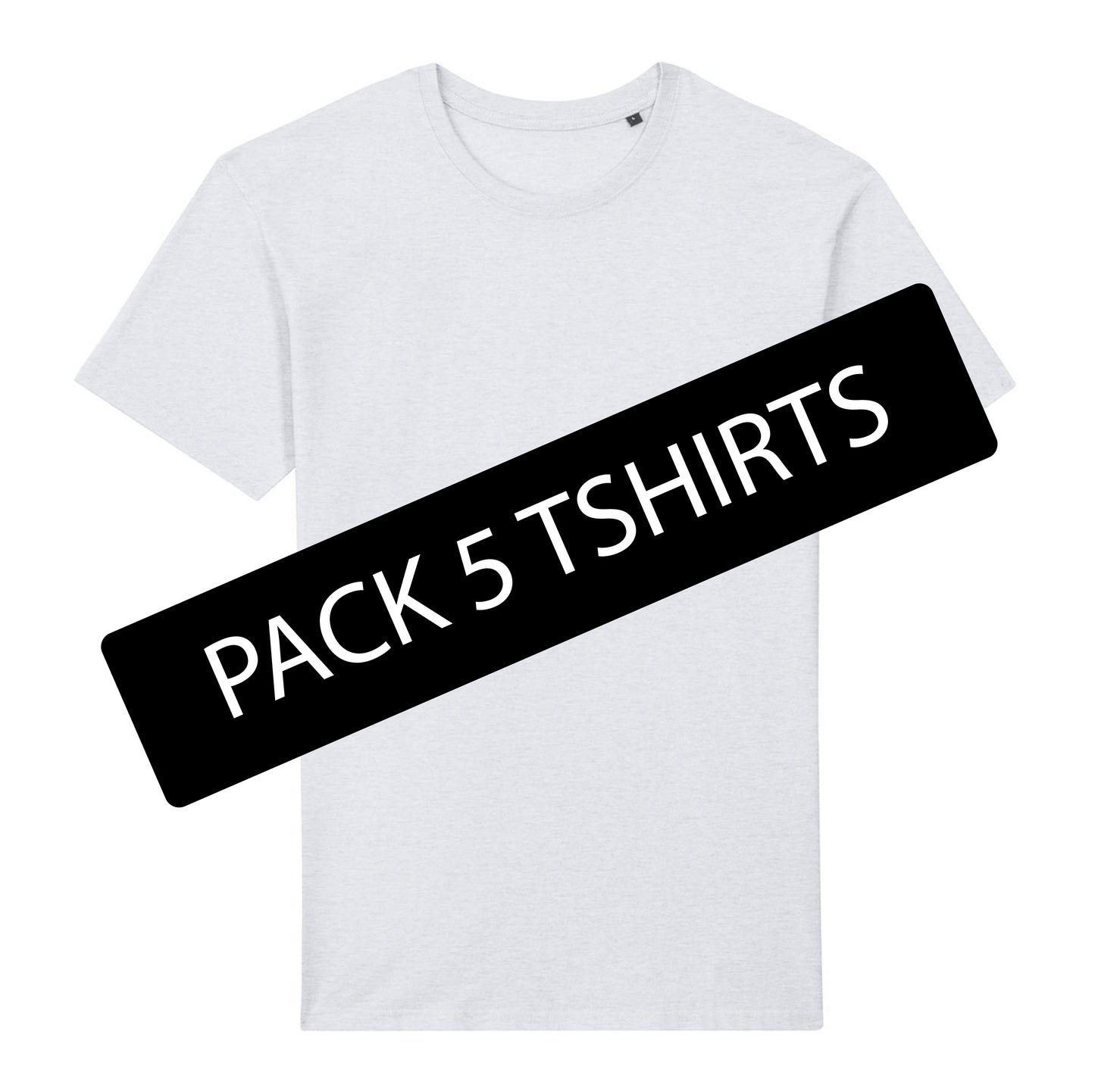 PACK 5 TSHIRTS UNISEX GRIS CHINÉ